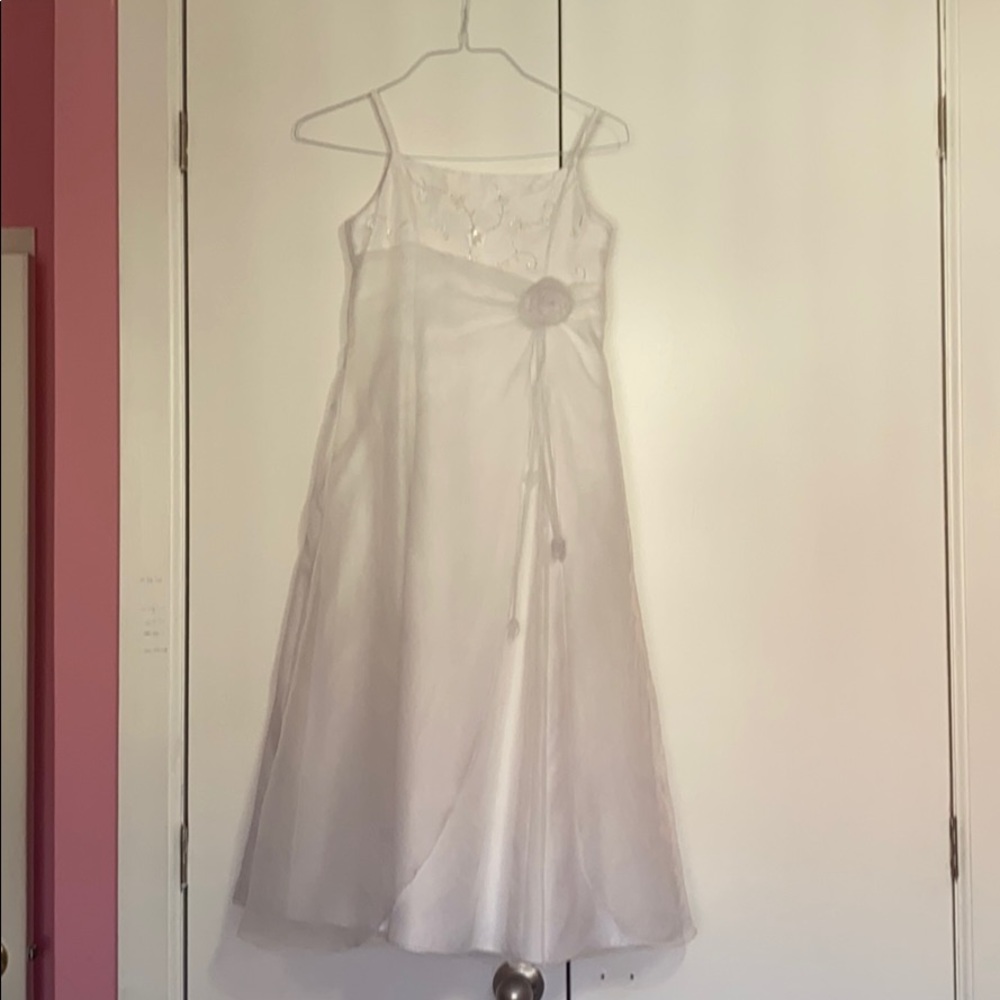 Communion/flower girl dress with scarf